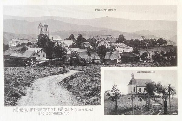 Blick auf St. Mrgen vom Landfeldweg um 1900