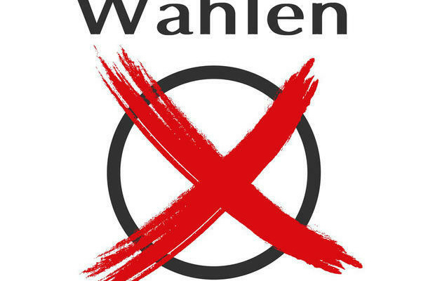 Kreuz eines W&auml;hlers zur Stimmabgabe